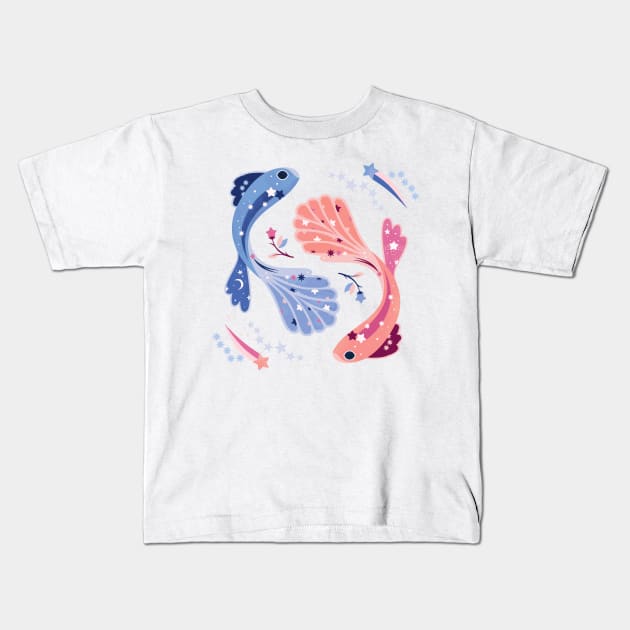 Pisces Kids T-Shirt by CarlyWatts